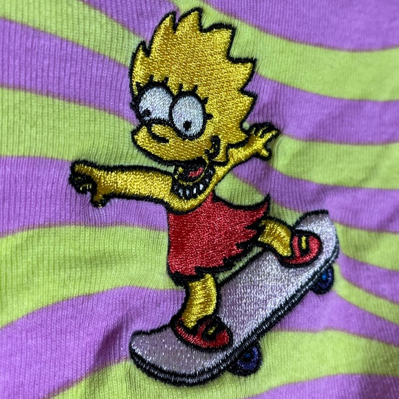 The Simpsons x Lisa Simpson Y2K, Womens S, Pink & Neon Yellow Cinch Psychedelic - Picture 2 of 8